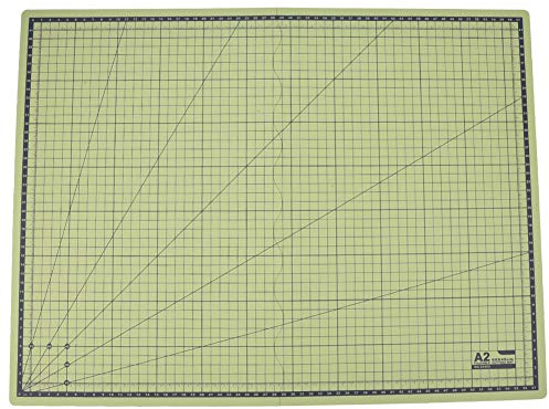 Pssopp Schneidematte, Selbstheilende A2-Schneidematte mit Präzisen Gitterlinien, Faltbares Design Zum Quilten und Basteln, Tragbare Matte für Künstler und Bastler (GREEN)