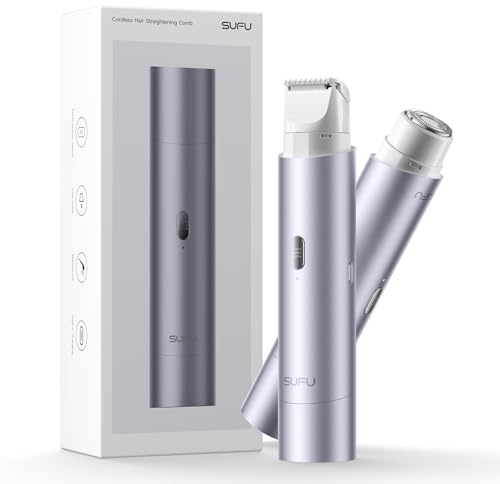 SUFU Rasoir intime 2 en 1 pour femme - Pour le corps et les parties intimes - IPX7 - Rechargeable avec station de charge USB - Tondeuse pour femme humide et sèche - Violet