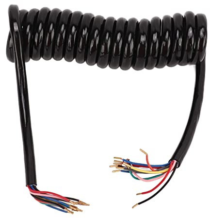 MasYosh Cavo a Spirale per Rimorchio con 13 Nuclei, Cavo di Prolunga di Alimentazione con Guaina Isolata in Rame 20 AWG 9,8 Piedi, con Filo in Poliuretano per Automobili, Solari e