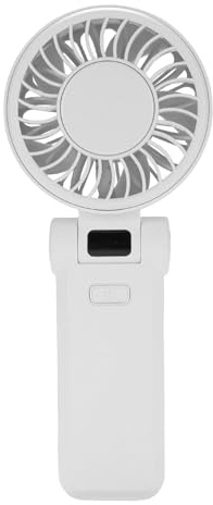 Ventilador de Mano Silencioso, Ventilador Personal Portátil Ajustable de 5 Velocidades Plegable para Uso Diario, de Mano Recargable con Cordón para Oficina, de Plegable para Biblioteca (WHITE)