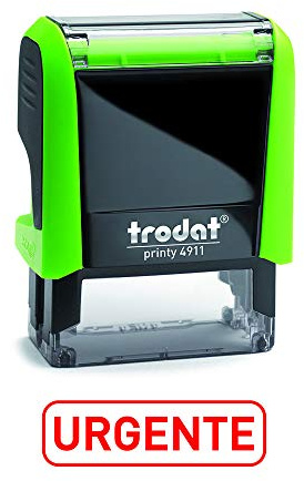 Trodat 4911 Printy Timbro Formula Commerciale con Testo Spagnolo URGENTE, Testo di inchiostrazione automatica, Dimensioni della targa di testo 37 x 14 mm, Rosso