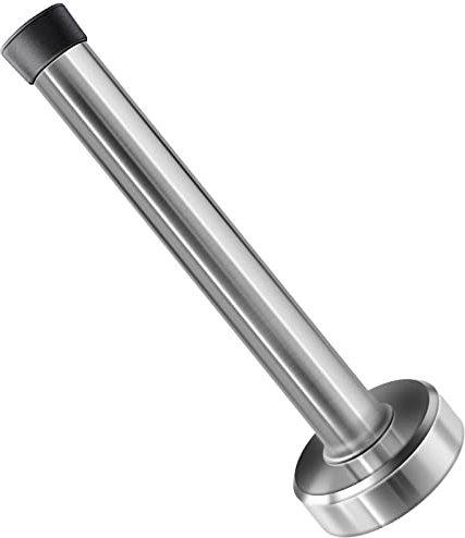 Door Stopper, Door Stops, 6 Inch Extra Long Doorstops, Stainless Steel Wall Protector, Door Stoppers for Skirtings with Rubber Bumper Tip Door Holder Brushed Door Mount Door Stop, Silver