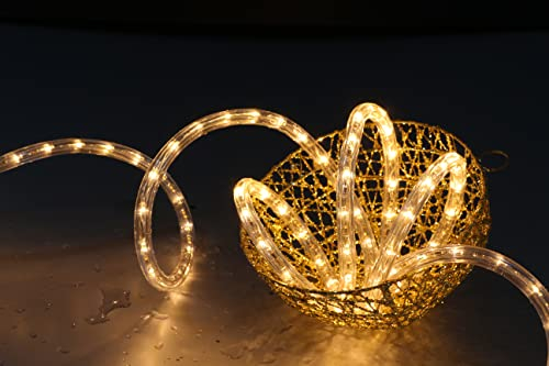 LEDZEIT - Profi Serie - LED Lichtschlauch 5m, Außen und Innen, Licht Leiste, Warmweiß, 230V, 30LED/M, 13mm, Wasserdicht IP65, Dimmbar, Kürzbar. Erweiterbar, Garten, Zimmer, Deko, DIY