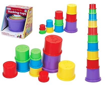 Navoys 10-teiliges stapelbares Becher-Set - Pädagogisches und sensorisches Spielzeug, 12+ Monate, Kindergarten Kleinkind und Kinderspielzeug, lustiges Vorschul-Lernen, helle mehrfarbige Tassen,