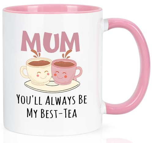 Joymaking Tea Mug for Friend, Sister, Mum - Friendship Gift for Birthday - You'll Always Be My Best-Tea Coffee Mug, Pink