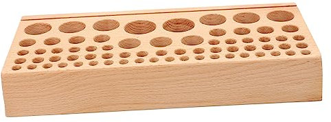 STOBOK 68fori Supporto per Strumenti di Faggio per Attrezzi Pelle Organizer per Banchi da Lavoro Scatola di Stoccaggio per Attrezzi di Falegnameria e Artigianato