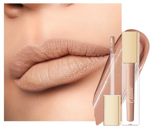 Oulac Matte Liquid Nude Lipstick for Women, Beige Brown Long Lasting Lip Gloss, Waterproof, Highly Pigmented Creamy Formula Lipstick with Vitamin E, Vegan, 4.5ml (MS01)