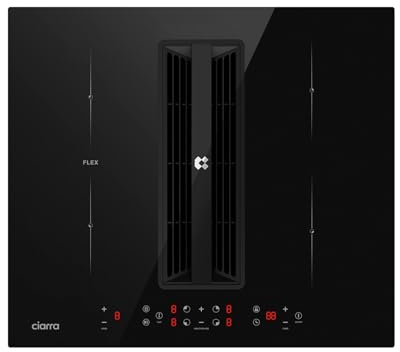 CIARRA One CBBEH594BBF Piano Cottura a Induzione con Cappa Integrata 59cm, Piano Induzione 4 Fuochi | 7kW | PowerBoost | Flex Zone