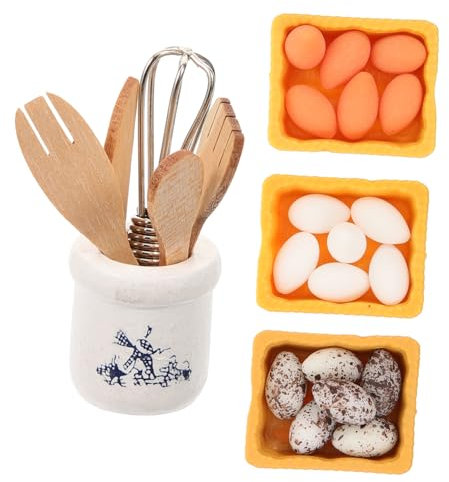 SUPVOX Mini Ustensiles De Cuisine Décoratifs Modèles Œufs Ornements De Maison Miniature pour Décoration De Cuisine Et Maison De Poupée