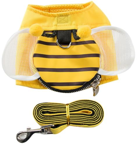UTHCLO Breathable Pet Vest Harness Set with Thick Rope Soft Mesh Chest Strap for Dogs and Puppies Lightweight Yellow for Comfortable Outdoor Walking and Training