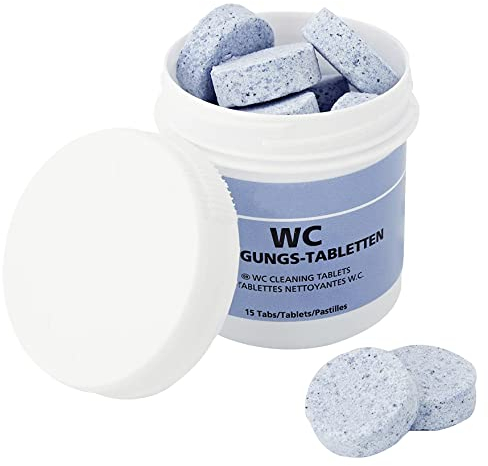 Maximex Pastiglie per la pulizia del WC, 15 pezzi, senza fosfati, capacità: composizione chimica, 2 x 2 cm, colore: blu