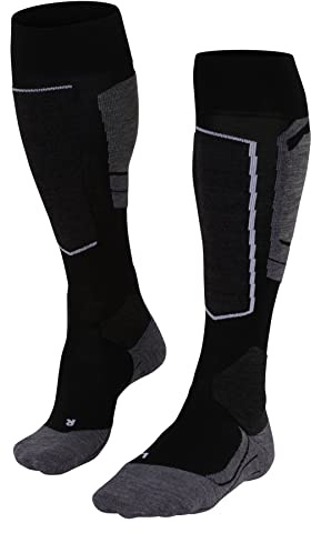 FALKE Damen Skisocken SK4 Advanced W Kh Wolle Funktionsmaterial warm dünn 1 Paar, Schwarz Black-Mix 3010, 41-42
