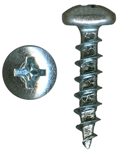 1000 Pack Rok Hardware #6 x 1/2 (12.7mm) Deep Coarse Standard Thread Phillips Pan Head Wood Screws Zinc Plated, Excellent in Particle Board, MDF, Plastic Composites, ROKS6X12PPSZ