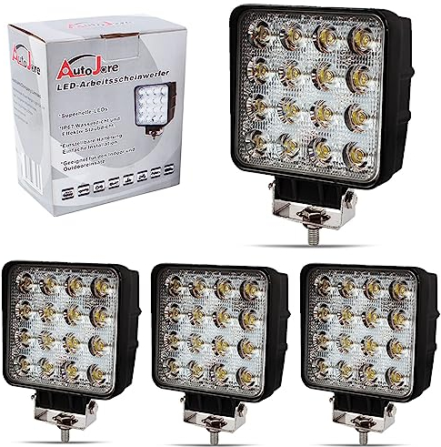 48W LED Arbeitsscheinwerfer Zusatzscheinwerfer 4560 Lumen Flutlicht Reflektor worklight Scheinwerfer Arbeitslicht 4inch 40mm Dicke für Traktor Bagger offroad SUV ATV UTE UTV 12V 24V (4)