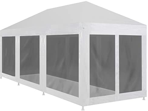 vidaXL Tente de Réception 8 Parois en Maille 9x3 m Jardin Pavillon Tonelle