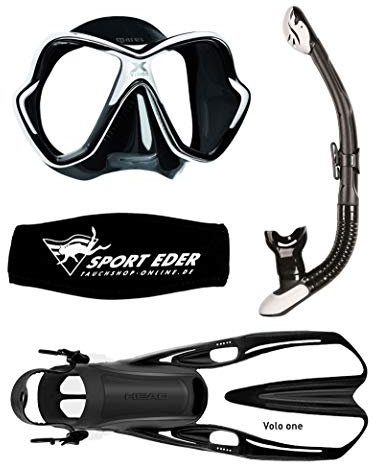 Mares X-Vision Schwarz/Weiss Schnorchelset (schwarz/weiß, L/XL (44-47))