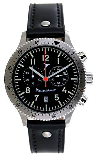 Messerschmitt Herrenuhr Flieger-Chronograph mit Lederband ME-5021L