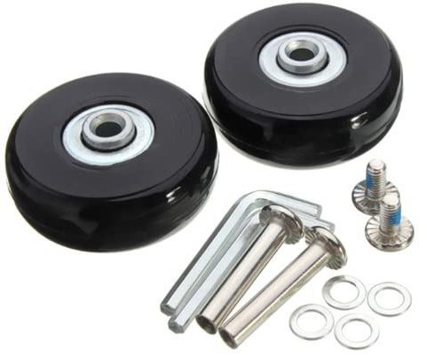 KOMUNJ 2er Pack Gepäckräder, gepäck-koffer-ersatzräder, ersatz-rollen mit achsen für koffer (68 * 24)