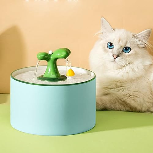 Katzen Trinkbrunnen Keramik, Trinkbrunnen für Hunde Haustier Katzenbrunne rutschfest Automatisch Wasserspender, Haustier trinkbrunnen konzeptiert für Hunde und Katzen 1500ML