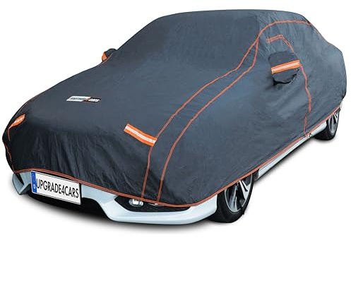 Upgrade4cars Autoabdeckung Vollgarage wasserdicht SUV S 406x178x145 cm | Abdeckplane Outdoor | extra Reflektoren an der Außenseite | Unkomplizierte & Schnelle Montage | Sommer & Winter
