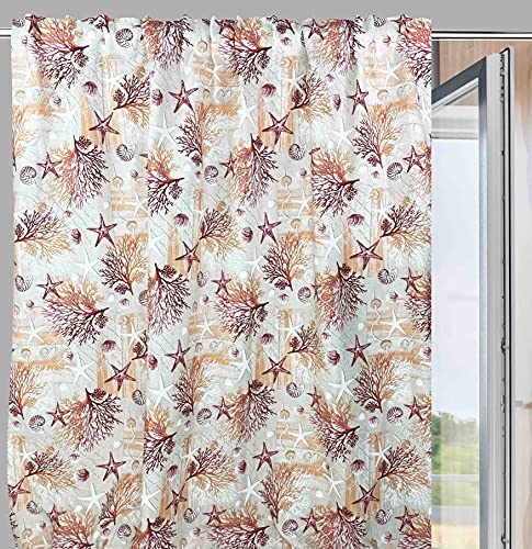 TENDA Tendaggio loneta mare MARINO coralli ROSSO cm. 150x280 MADE IN ITALY