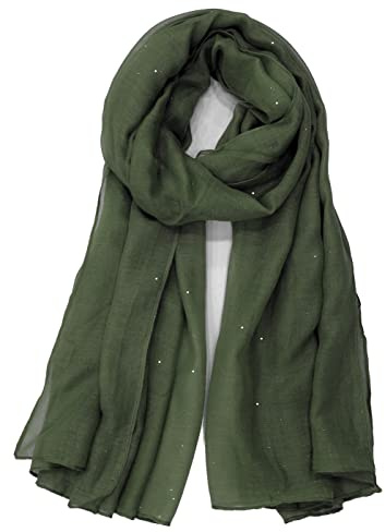 Van Der Rich ® - Paljett mjuk halsduk - dam, 8-khaki, One size