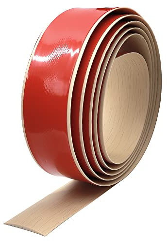 KtbeYTi 2 m x 4 cm Pavimento Striscia Divisoria Autoadesiva, Profilo di Transizione Autoadesivo in PVC, Striscia di Bordo per Moquette Autoadesiva per Parquet(Acero)