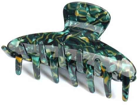 QinGoo Mittelgroß Acetat Haarklammer Klauen Haarspange Haarschmuck Elegant Haar clips für Medium Dick Mittel Haar, 8.5cm, Grün