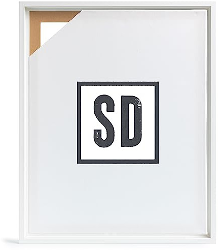 Stallmann Design Schattenfugenrahmen für Keilrahmen | 50x70 cm | weiß | MDF Rahmen für Leinwände mit Tiefeneffekt | mit Montagezubehör | Rahmen ohne Glas und Rückwand