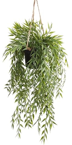 Botanic-Haus künstliche Bambus Pflanze Hängeampel im schwarzen Kunststofftopf