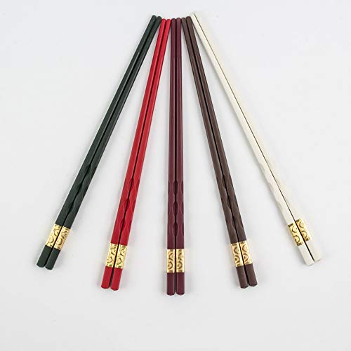 Palillos, palillos Palillos de fibra de vidrio Palillos reutilizables de estilo chino Juego de regalo chino Palillos aptos for lavavajillas Palillos ideales for vajilla gourmet asiática-C (Color: D) (