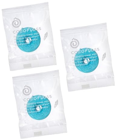 Cocofloss Expanding Woven Dental Floss Refill by Cocolab, Waxed Tooth Floss for Daily Oral Care, Coconut Oil Infused, Vegan, for Adults and Kids, Mint Scent, 3 Pack Refills