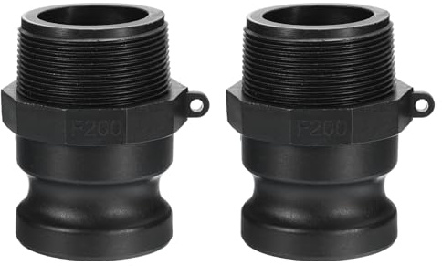 PATIKIL Poly Cam Lock Fittings, 2 Stück 2 Part F Männlicher Adapter x Männliches Gewinde Cam Groove Schlaucharmaturen Polypropylen Cam Lock Fittings, Schwarz