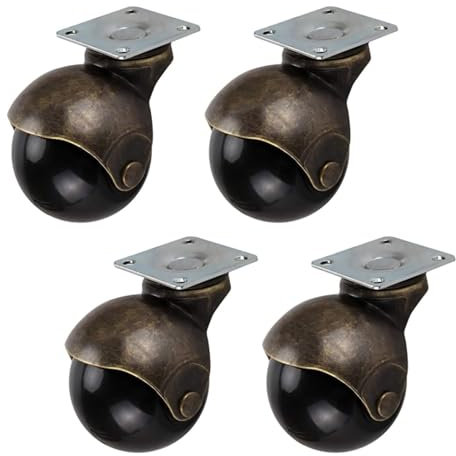 2-Zoll-Kugelrolle, Vintage-Möbel-Ersatz-Lenkrolle, 360-Grad-Drehgelenk, für Sofa, Tisch, Stühle, 4 Stück, 4universal