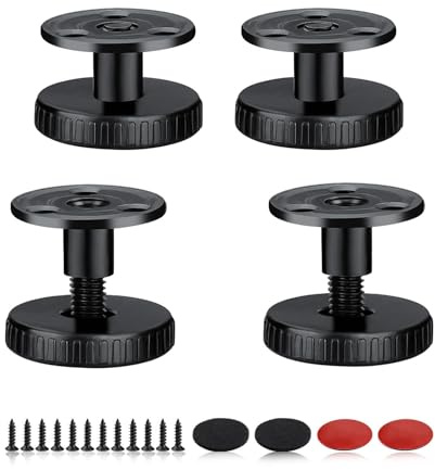 HERKINDNESS 27-40mm Altezza Piedini Regolabili, 4 Pezzi Piedi Mobili, Piedi per Mobili Regolabile, Due Metodi Installazione, con Accessori Installazione, per Tavoli Altri Mobili