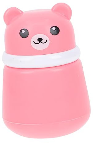 MERRYHAPY Süße Bär Puderquasten Kasten Aus Langlebigem Kunststoff Tragbare Puderbox Für Neugeborene Und Kleinkinder Auslaufsichere Talkumpuder Aufbewahrung