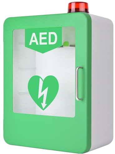 Wandmontierter Schrank, AED-Defibrillator-Aufbewahrungsschrank, AED-Defibrillator mit Schlüssel und Alarm, Herz-Defibrillations-Alarmbox for Zuhause, Krankenhaus, öffentliche Orte