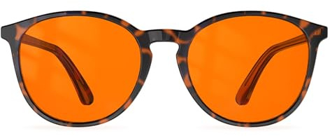 Bloomoak Läsglasögon med blåljusfilter, runda retroglasögon för gaming, lindrar ögontrötthet och förbättrar sömnen, lämpliga för skärmanvändning, +0x