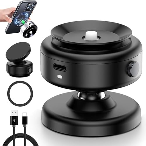 Jemey Magnetic Car Phone Holder, Vacuum Glass Mirror Adsorption Car Holder, N52 Strong Magnet, 360° Rotatable Portable Magnetic Suction Cup Holder, Car Magnetic Phone Holder for Windscreen, Dashboard