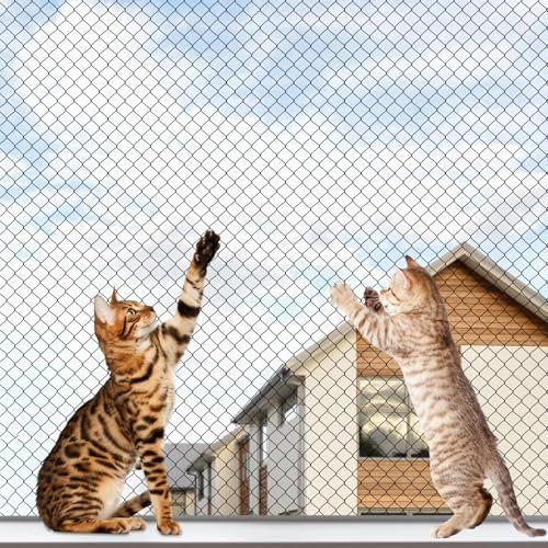 Katzennetz Für Balkon Ohne Bohren, Katzennetz Drahtverstärkt, Katzenschutznetz Für Katzen, 6x3m Schutznetz Rausfallschutz, Sicherheitsnetz, Vogelnetze Vogelschutznetz, Für Balkon Fenster Terrasse Tür