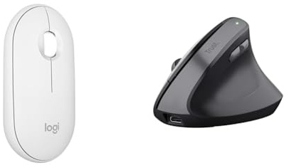 Logitech Pebble Mouse 2 & Trust Yuno Souris Ergonomique sans Fil,