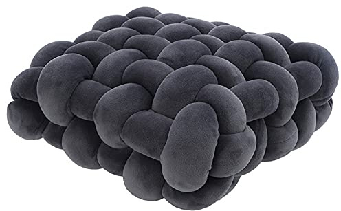 DSAoTeng Cuscino quadrato annodato, morbido cuscino decorativo in peluche intrecciato, stile nordico, spesso lavorato a maglia, per divano, letto, meditazione, casa, ufficio, finestra a golfo