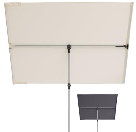 Doppler Active Balkonblende Silver Edition 180x127cm I Sonnenschutz für Balkon & Terrasse I Flexibler Sichtschutz I Sonnenschirm rechteckig & drehbar I Gartenschirm für Dachterassen