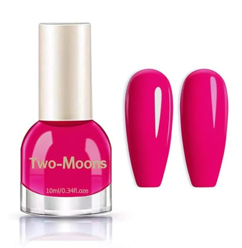 Pink Nail Varnish - Hot Pink Nail Polish - Air Quick Dry Nail Varnish - Fuchsia Rose Red Nail Art Polish For Women Girls Nail DIY - High Glossy & Long Lasting & No Uv Needed