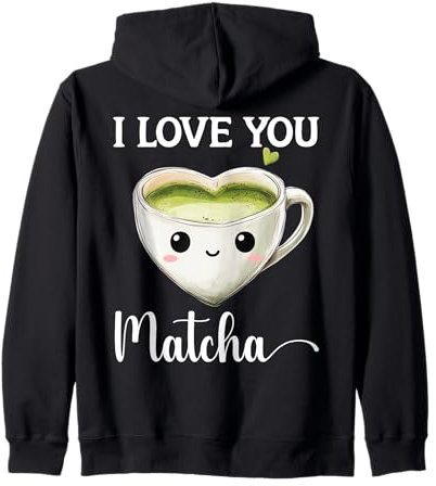 Tasse à matcha Kawaii I Love You en forme de cœur Sweat à Capuche