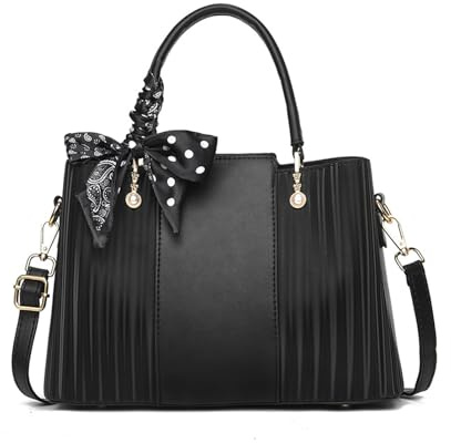 NICOLE & DORIS Handtasche Modern Damen Schultertasche Mittelgroße Elegant Henkeltasche Umhängetasche PU Leder Tragetasche mit Vielen Fächern