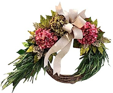 Ghirlanda Ortensie Simulata 1 Pezzo in Plastica Rattan