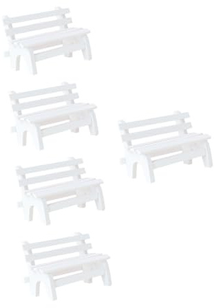 TOYANDONA Lot De 5 Petites Chaises en Bois Banc Miniature Décoration Extérieure De Jardin Décoration De Paysage Ornements De Jardin pour L'Extérieur Mini Chaise Accessoires De