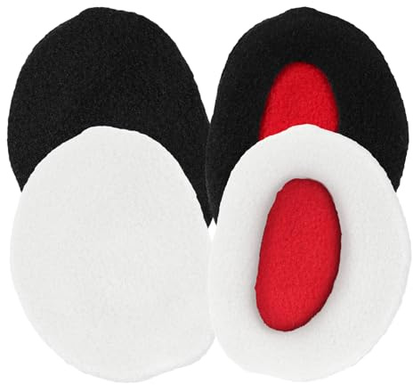 Apausvcm 2 par bandlösa öronmuffar, tjocka mjuka vinteröronskydd kallt väder polar fleece öronvärmare öronväskor för vinter utomhus unisex, L (svart, vit, lämplig för 7-8 cm öron)