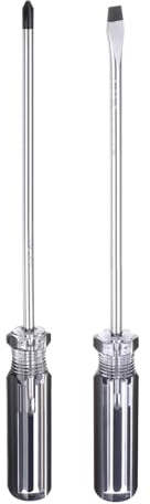 QUARKZMAN 2 stycken magnetiska Phillips spårskruvmejsel 5 x 150 mm stång PH2 krysskruv 5,5 mm platt huvud skruvmejsel med halkfritt handtag för reparation av apparater förbättring svart